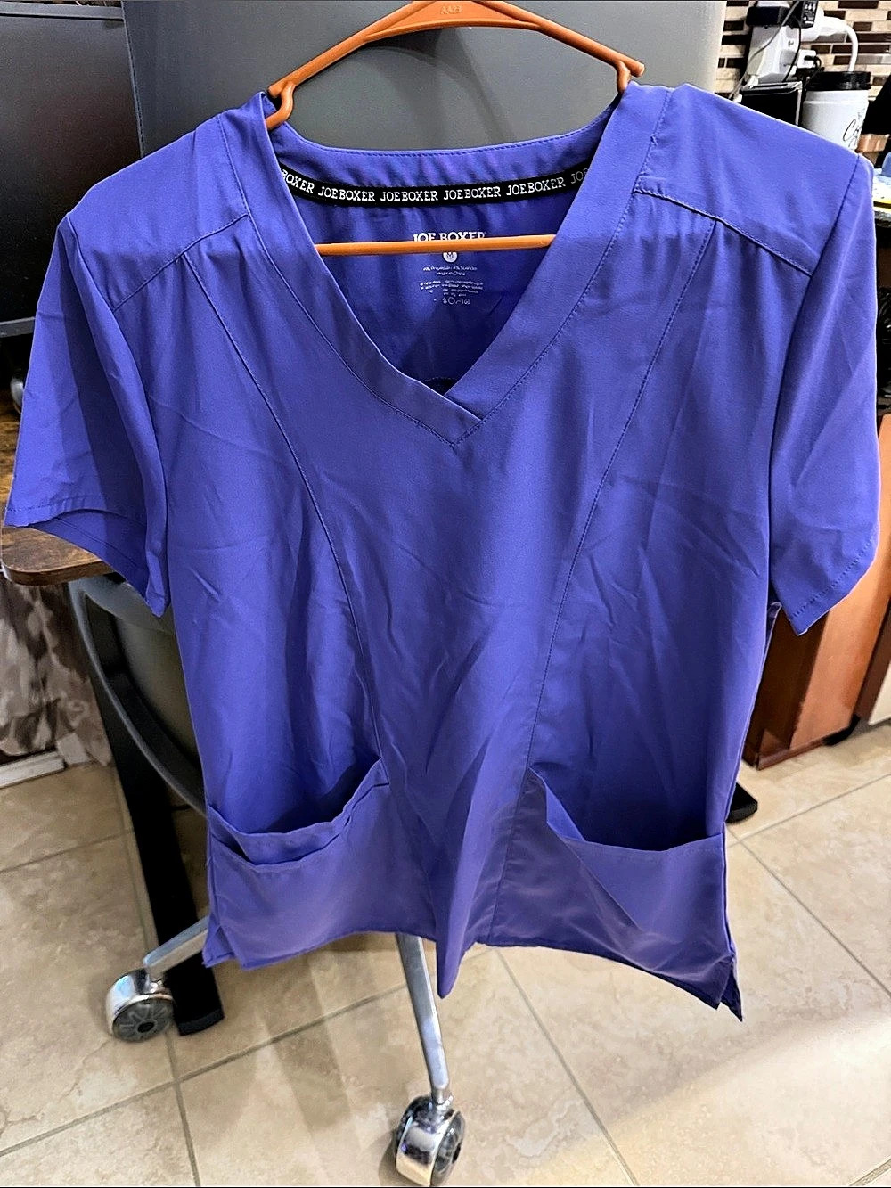 Joe Boxer Purple Short Sleeve V-Neck Top